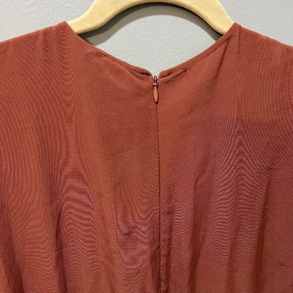 Eileen Fisher Womens Brown Russet Tencel Wide Leg Cropped Jumpsuit Sz XS V Neck - Picture 11 of 13